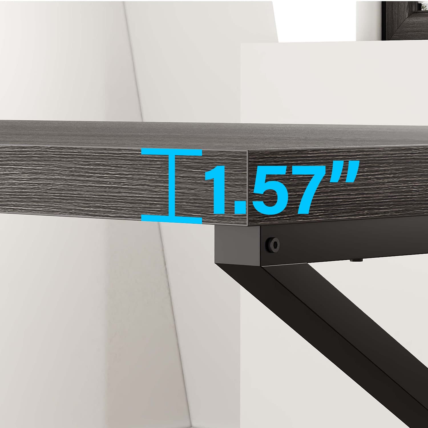 Paasyonmate 55" Computer Desk with Metal K-Frames for Home Office, Gray 7