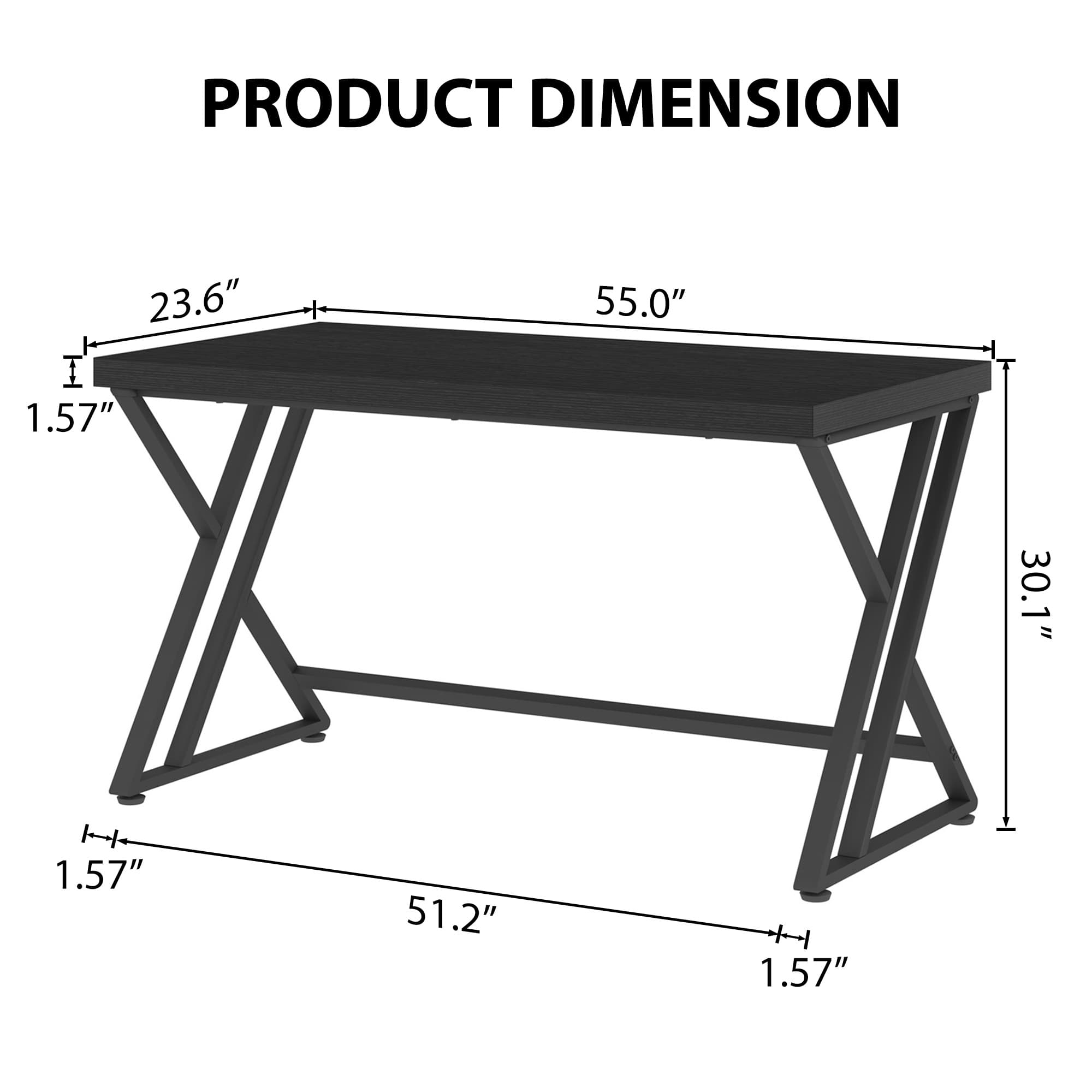 Paasyonmate 55" Computer Desk with Double Y-Frames for Home Office, Black 7