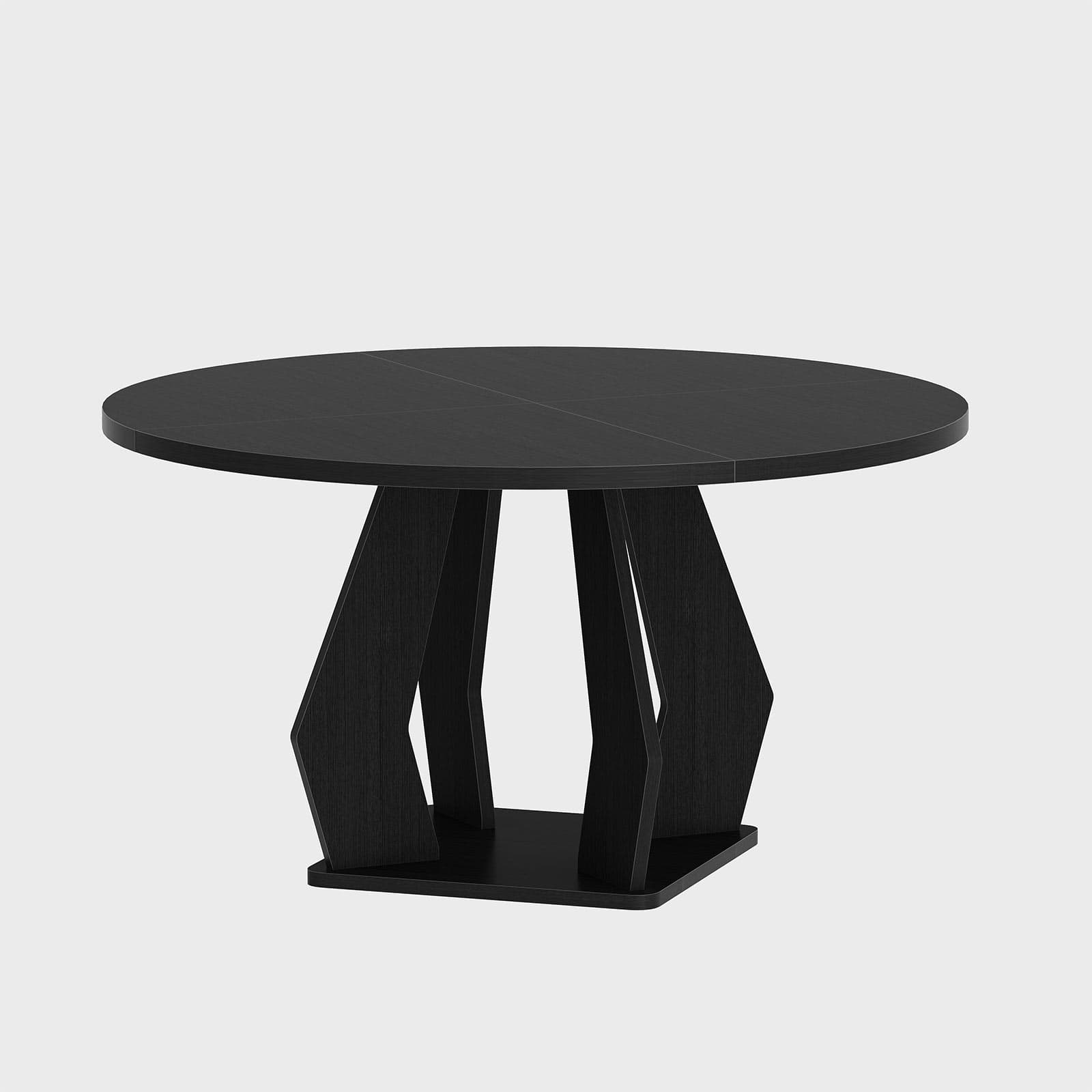 Paasyonmate 47" Round Dining Table, Sturdy Modern Kitchen Table, Black 8
