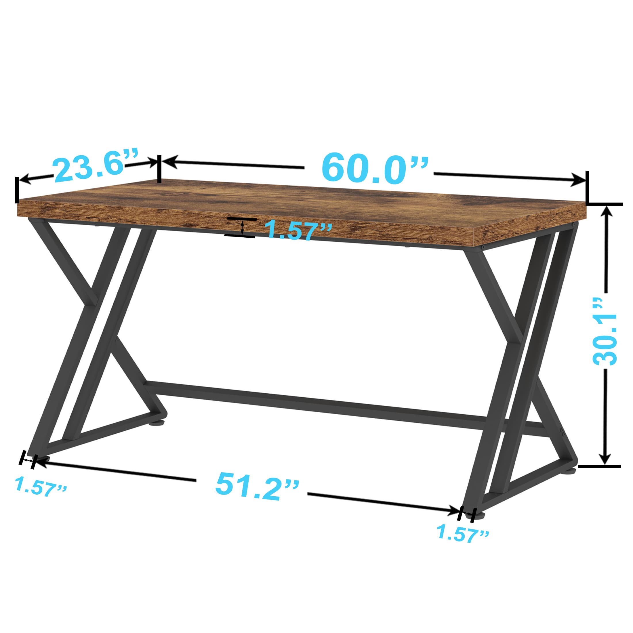 Paasyonmate 60" Computer Desk with Double Y-Frames for Home Office, Black 3