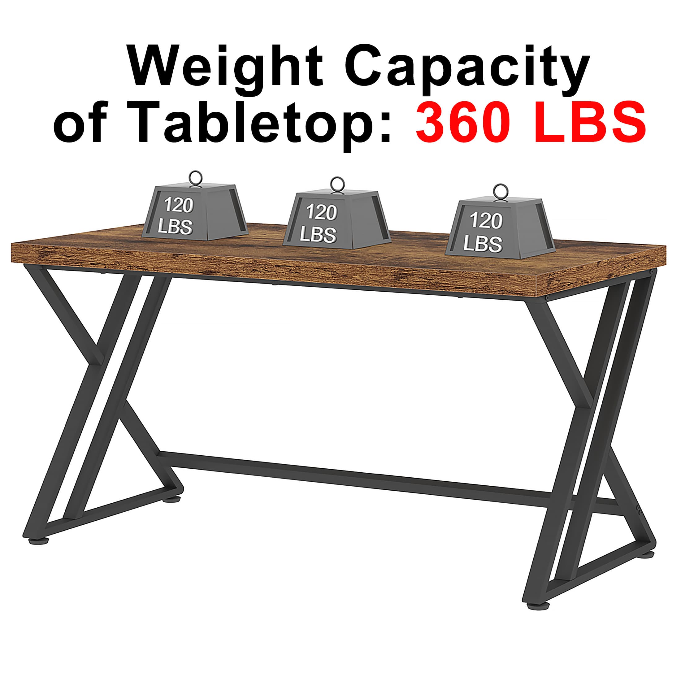 Paasyonmate 60" Computer Desk with Double Y-Frames for Home Office, Black 4