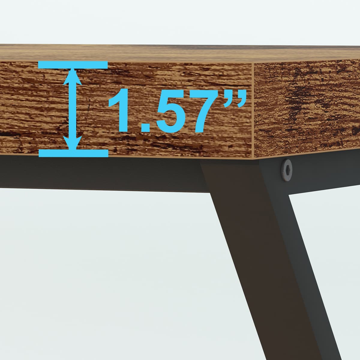 Paasyonmate Rustic Wood Computer Desk with Metal, 60" Large Office Desk 3