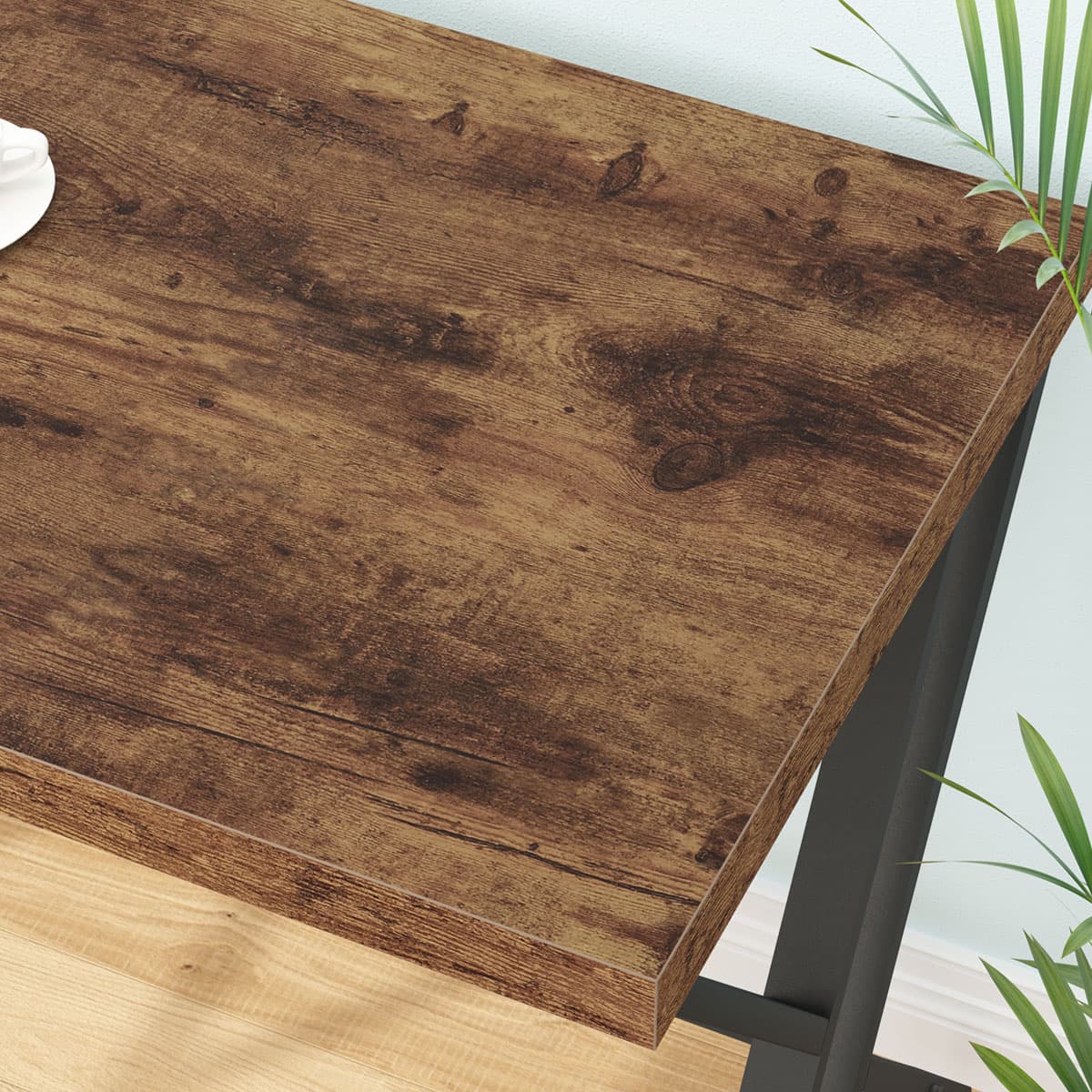 Paasyonmate Rustic Wood Computer Desk with Metal, 60" Large Office Desk 4